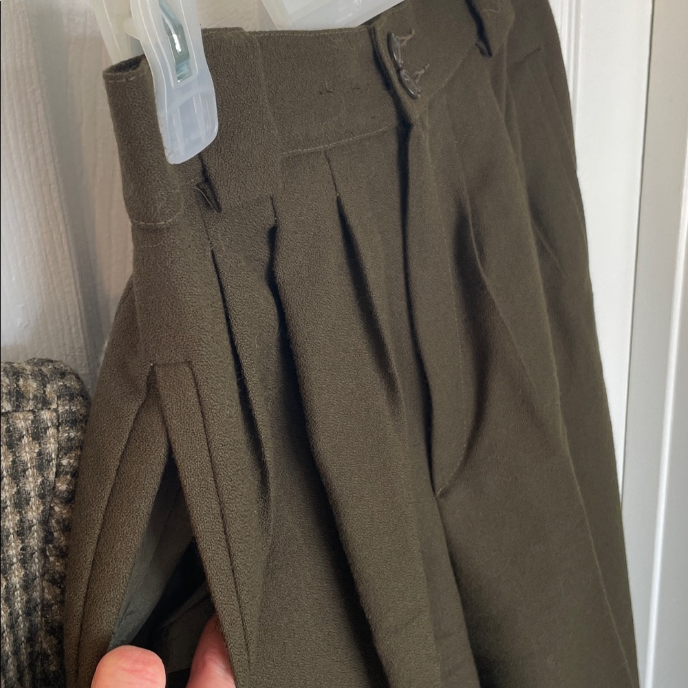 ANNE KLEIN TWEED V-NECK SEMI CROPPED BLAZER JACKET SUIT PAIRED WOOL PANTS SZ 8 - Picture 8 of 12